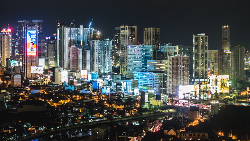 Timelapse Over Makati City In Metro Manila