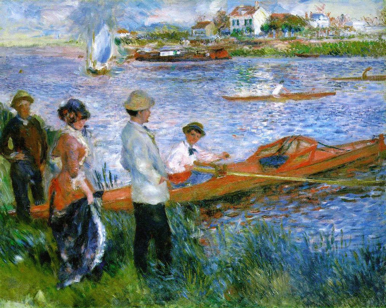 Desktop Wallpaper Fine Art Oarsmen Chatou Pierre Auguste
