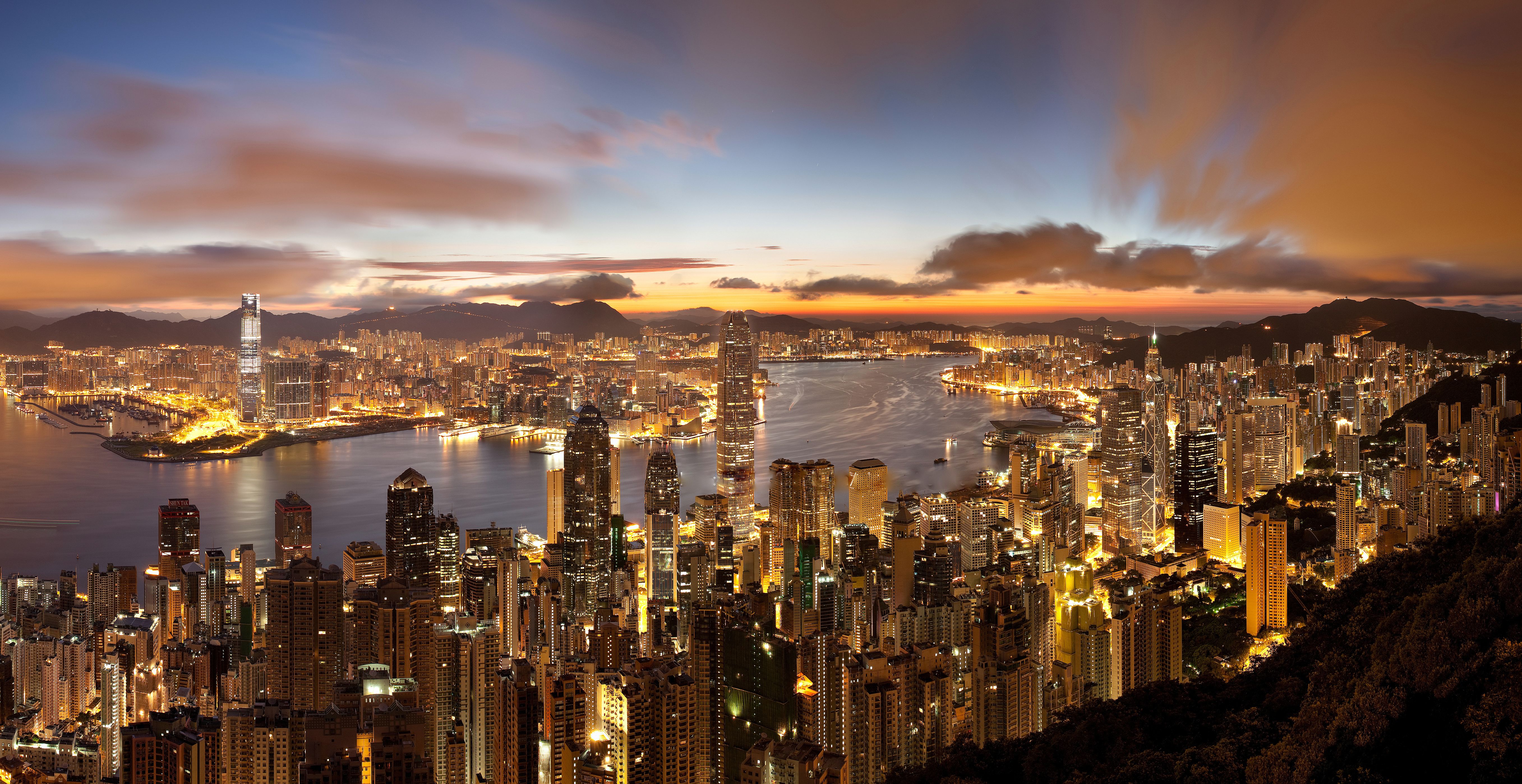 Hong Kong Sunrise Gorgeous Hi Resolution Wallpaper Photo World
