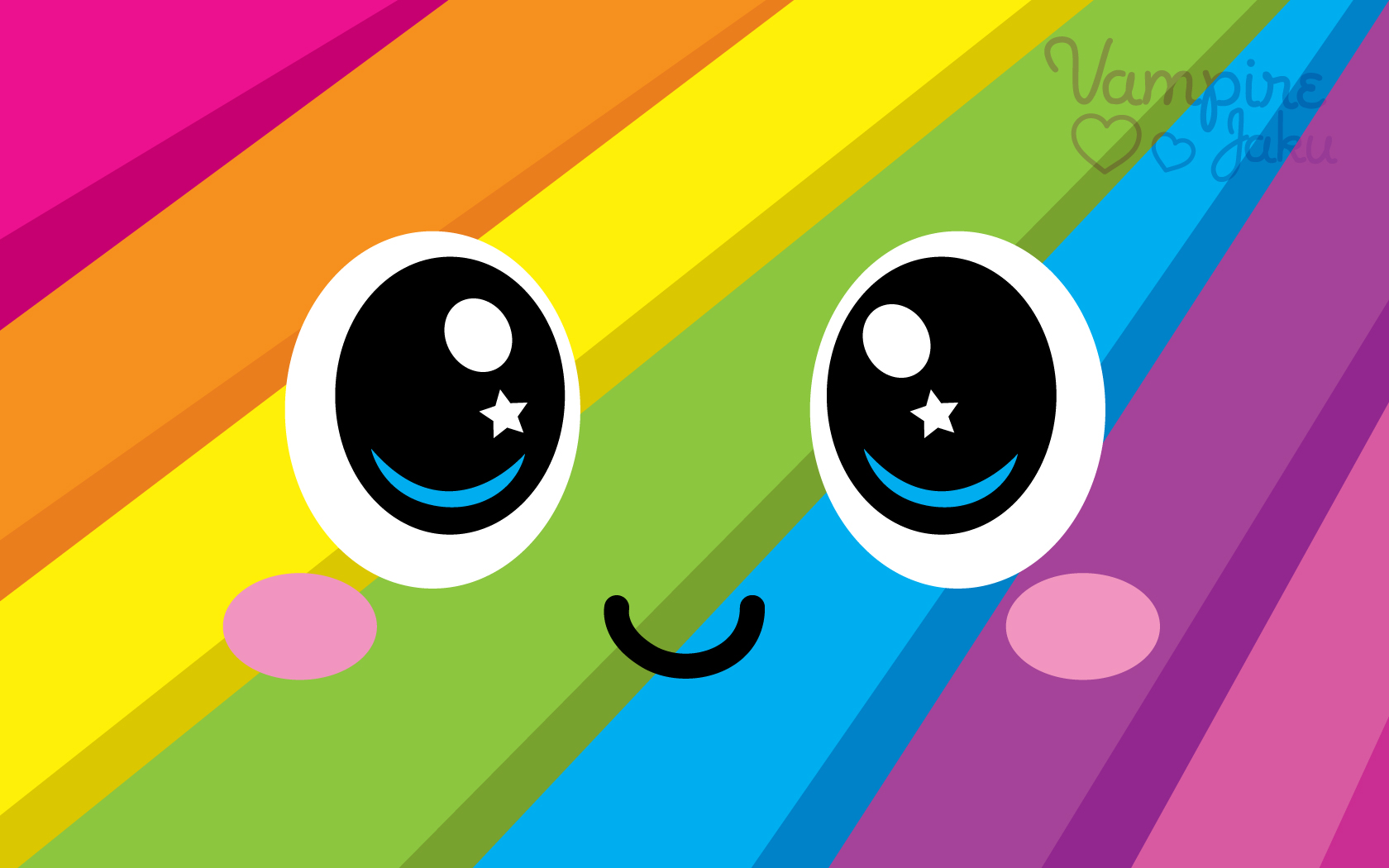 Cute Happy Faces Rainbowface Luvs U Wallpaper