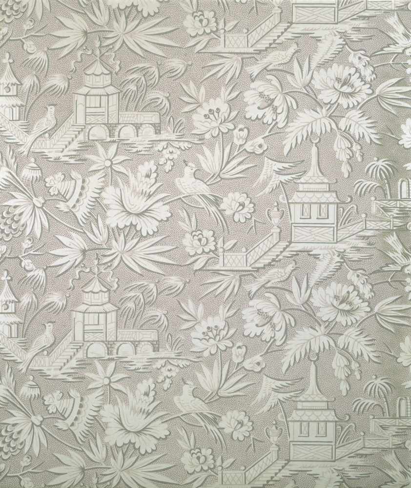 Facsimile of a Regency chinoiserie wallpaper in the Bow Room at Castle