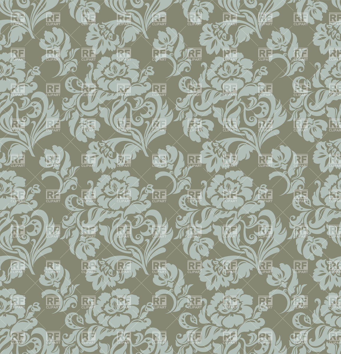 Seamless Gray Floral Victorian Wallpaper Background Textures