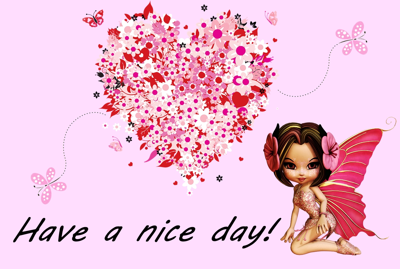 Have Nice Day Hearts Pink Abstract HD Wallpaper