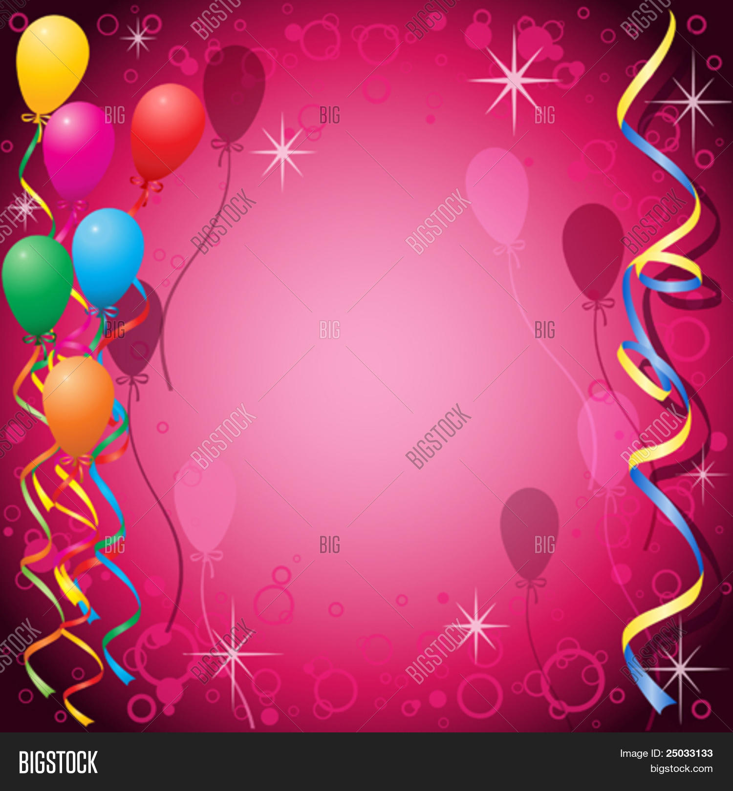 Party Background With Balloons And Streamers Stock Vector