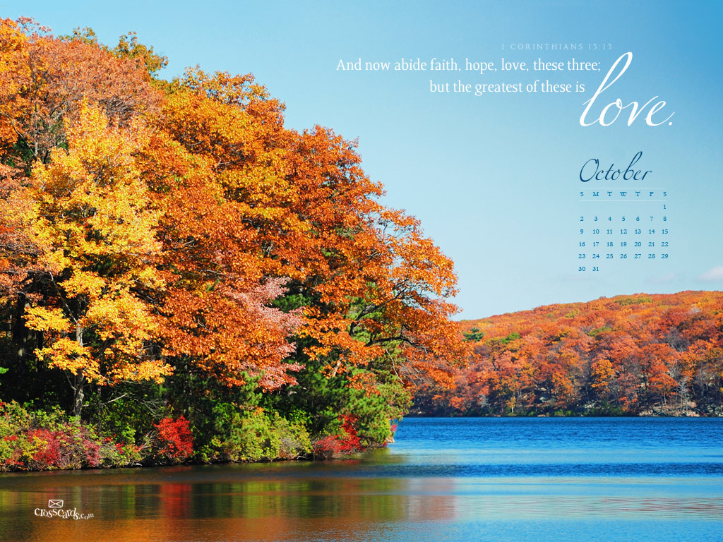October Faith Hope Love Desktop Calendar Monthly