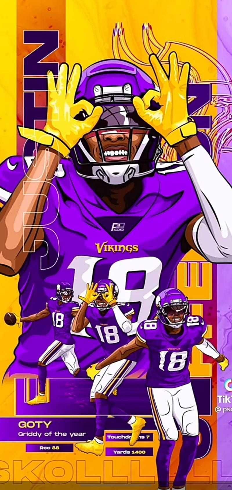 Minnesota Vikings Justin Jefferson Wallpaper Udef Cl