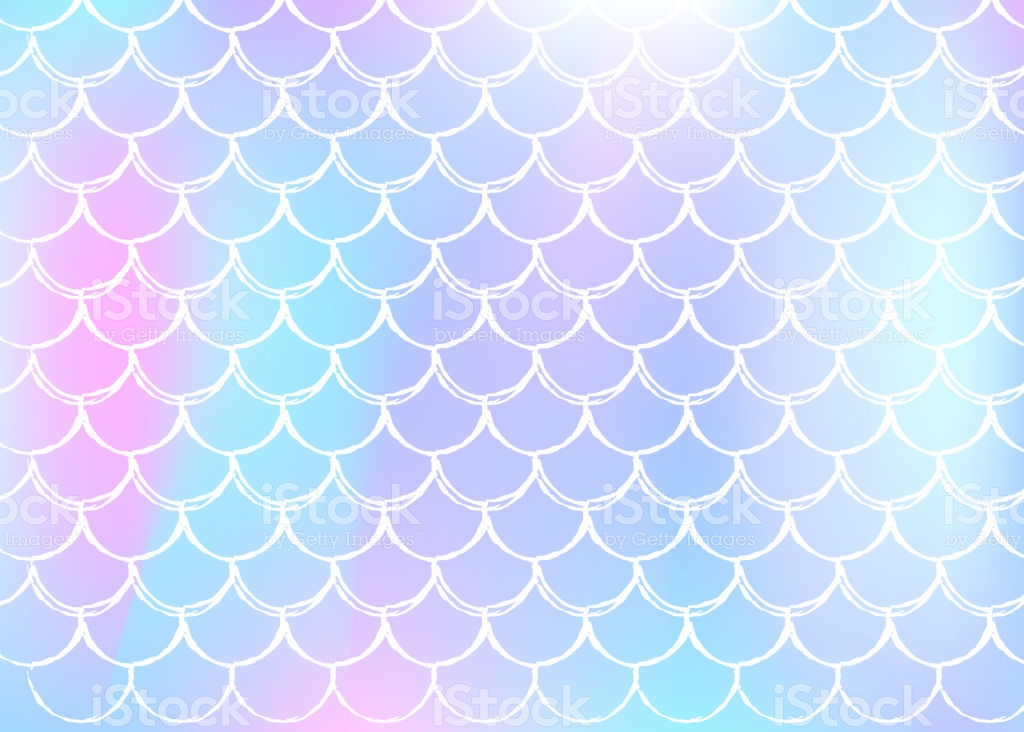 Mermaid Scales Background With Holographic Gradient Stock