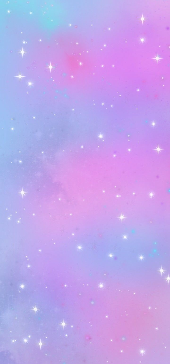 Wallpaper Pastel Galaxy With Stars Pink And Blue