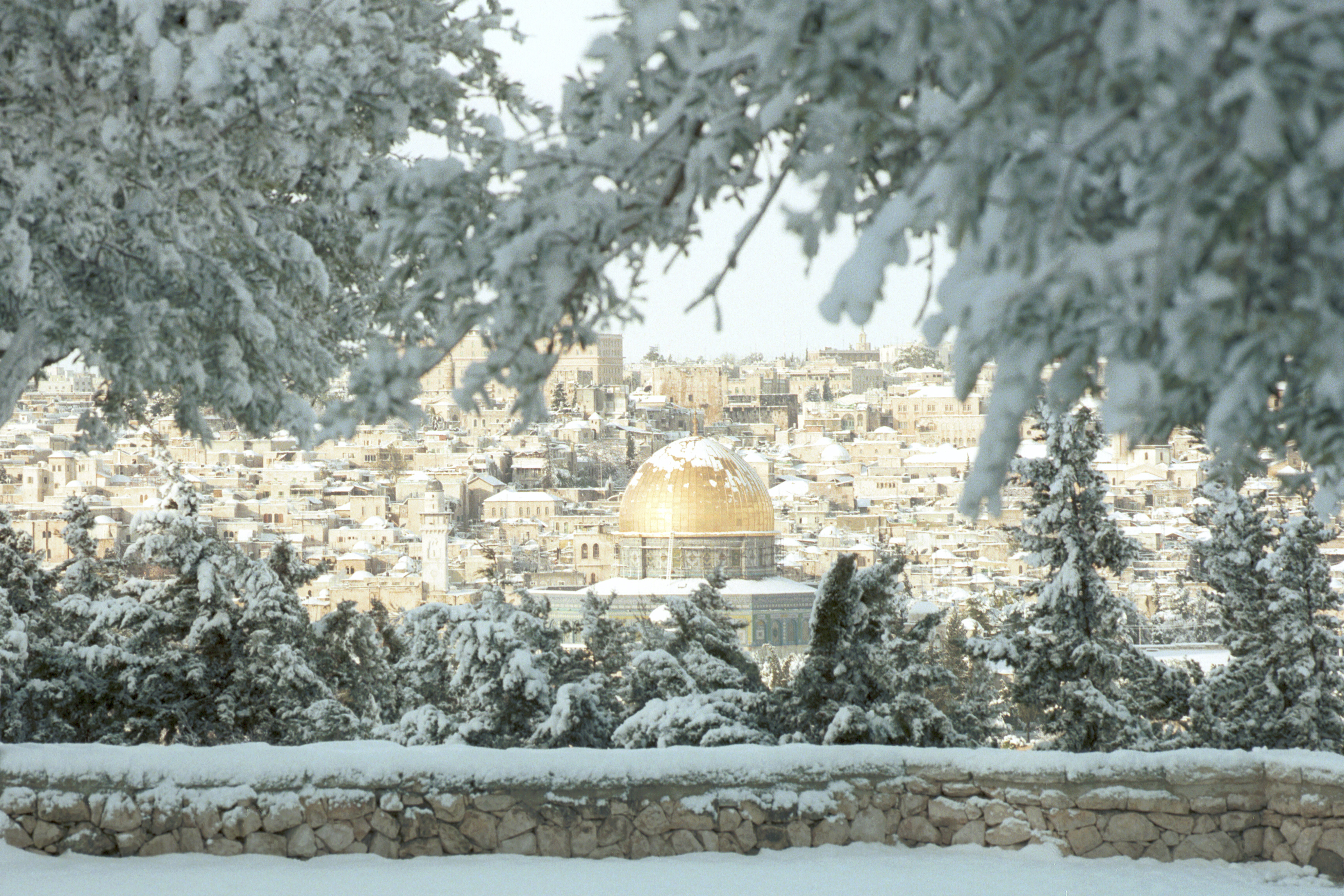 Israel Jerusalem Snow Winter Temple Mountain Wallpaper