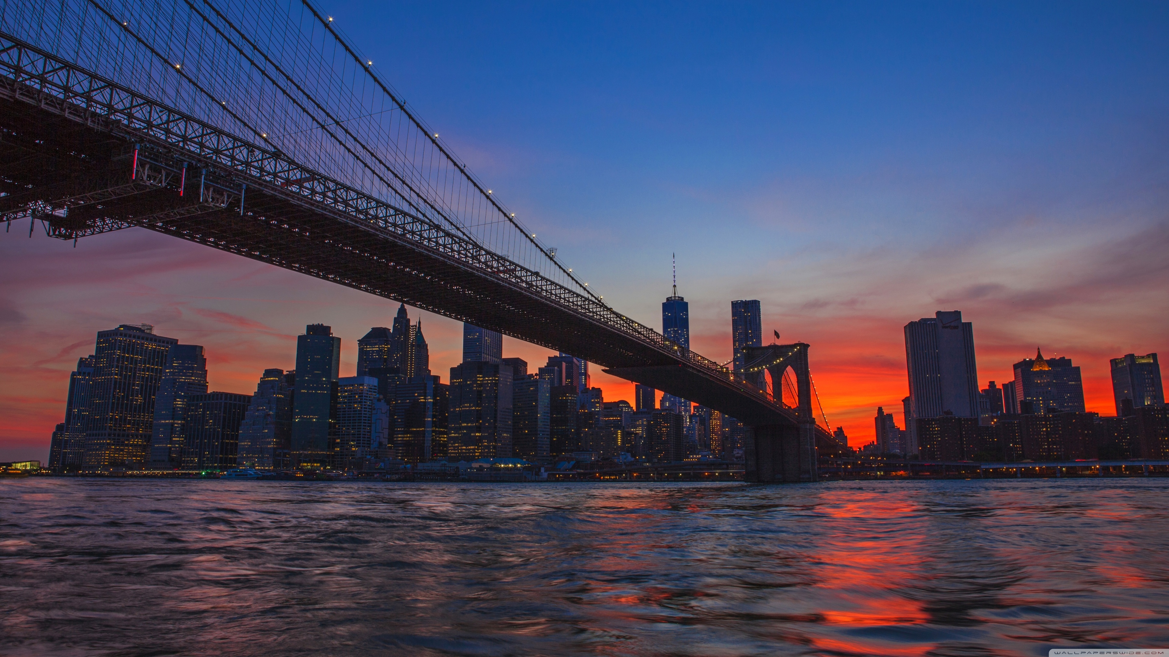 New York City Brooklyn Bridge View 4K HD Desktop Wallpaper for
