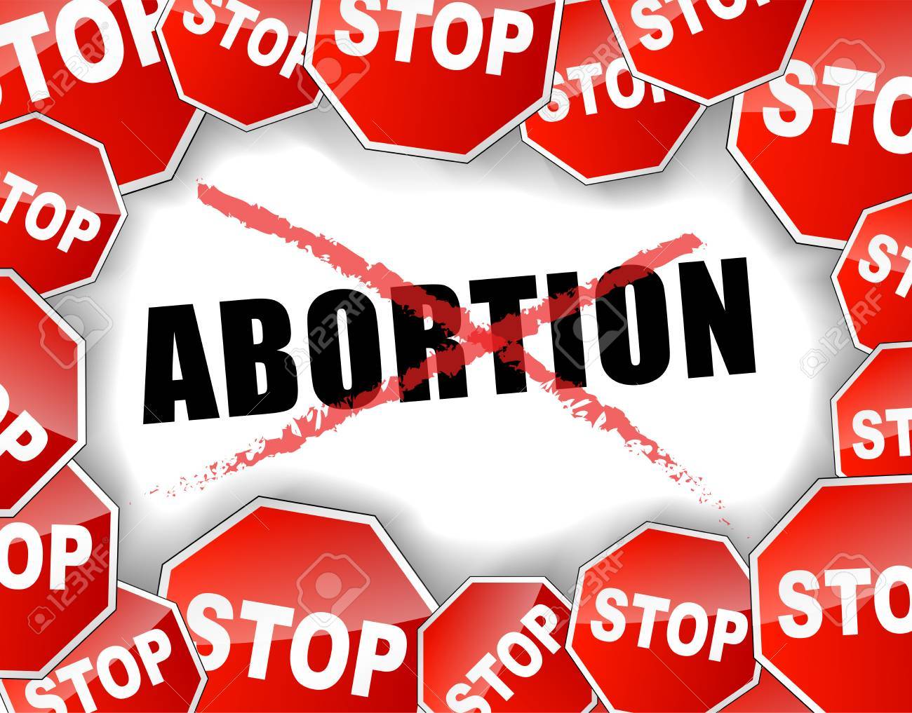Vector Illustration Of Stop Abortion Concept Background Royalty