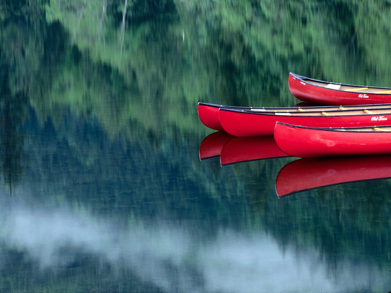 Still Water Canoes Boats Wallpaper