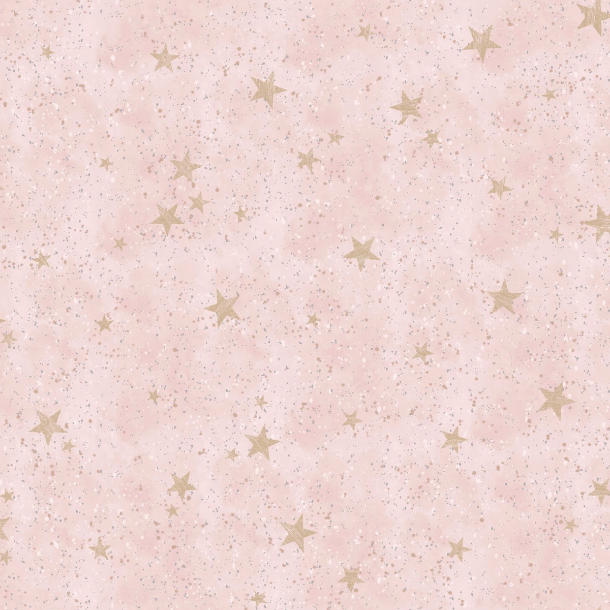 Crown Starlight Stars Wallpaper Pink Gold M1492