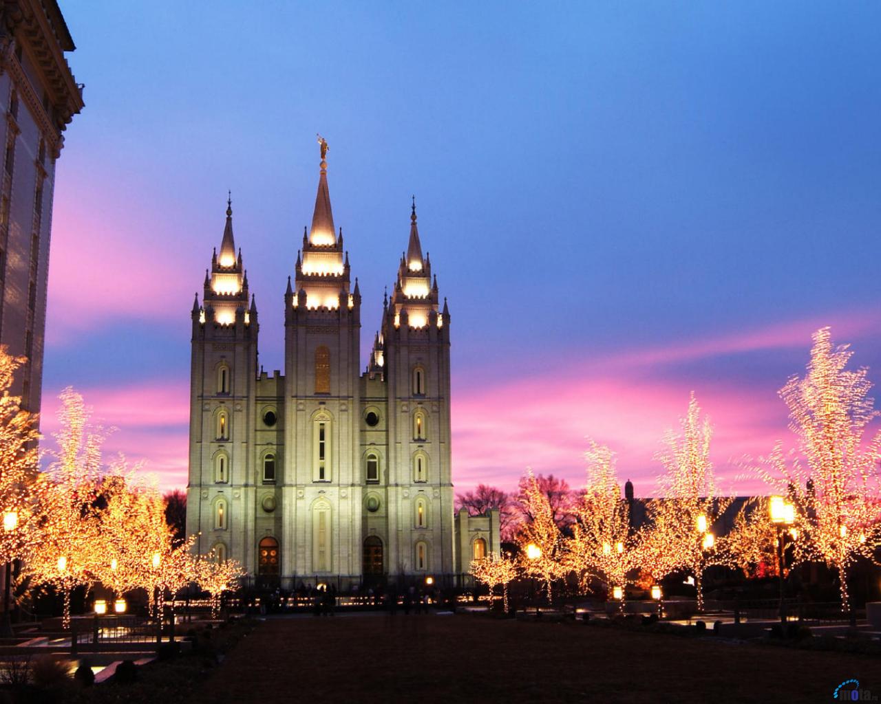 Wallpaper Mormon Temple At Christmas Salt