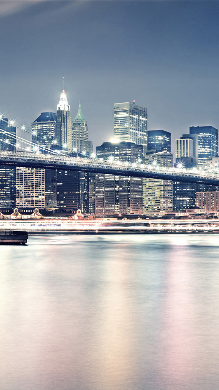Brooklyn Bridge At Night iPhone Wallpaper HD For