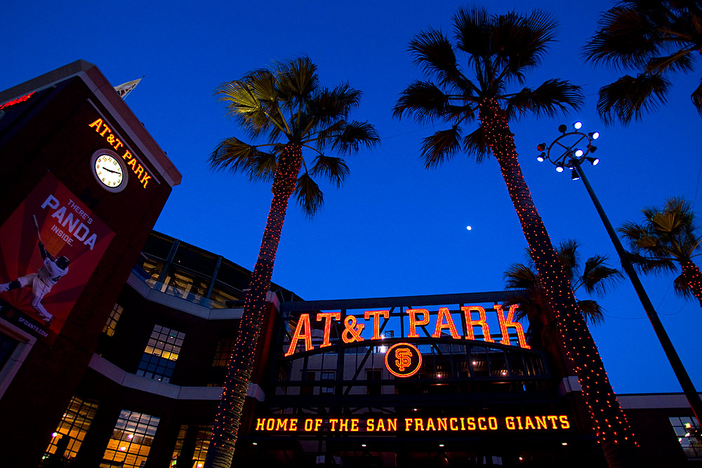 Sf Giants Stadium At Night T Park In San Francisco Is