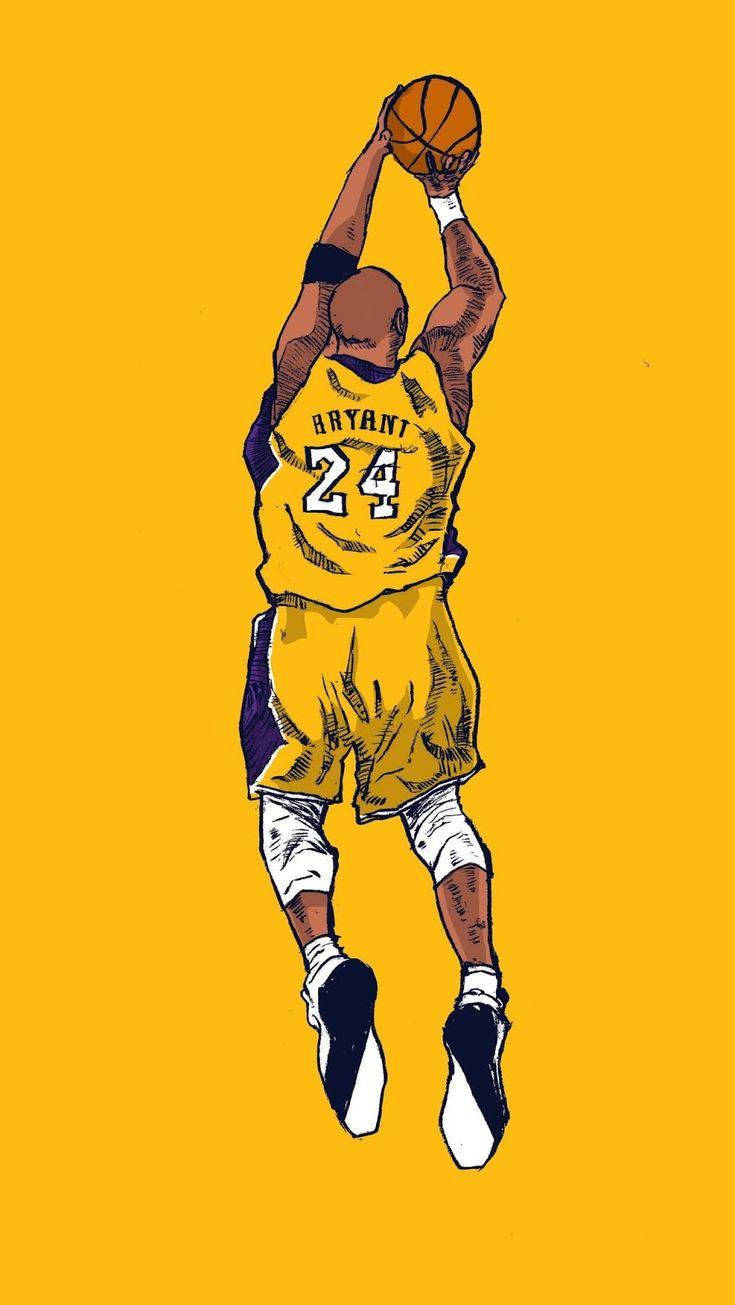 Kobe Bryant Cool Basketball iPhone Yellow Wallpaper