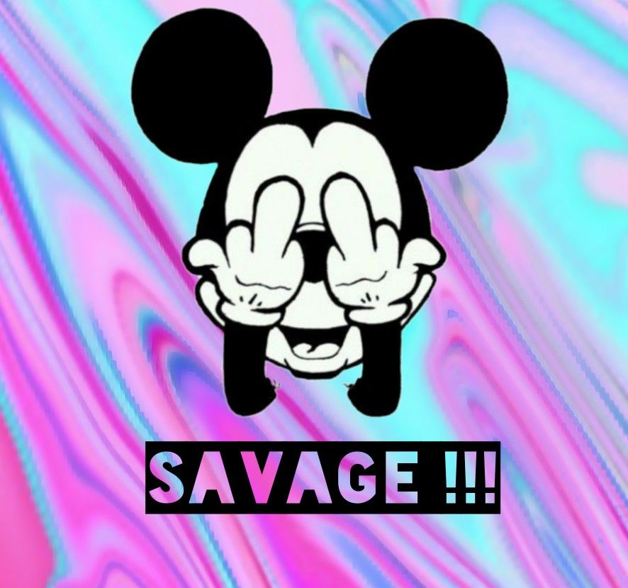 Mickey Mouse Sticking Up Middle Finger Wallpaper In
