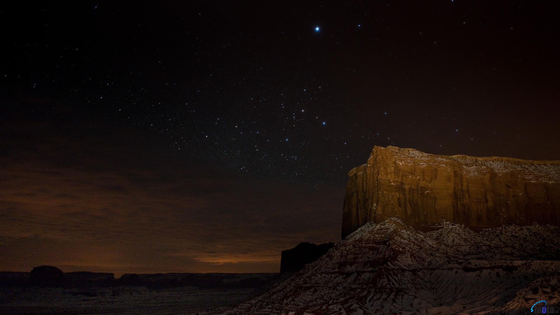 Wallpaper Night In Monument Valley X HDtv 1080p Desktop