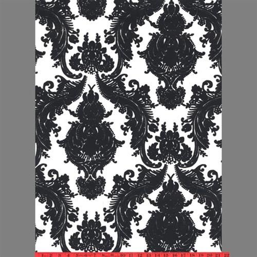 Black White Heirloom Velvet Flocked Wallcovering Design By Burke Dec