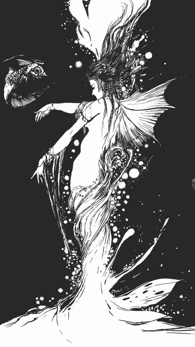 Mermaid Angel Thing iPhone Wallpaper