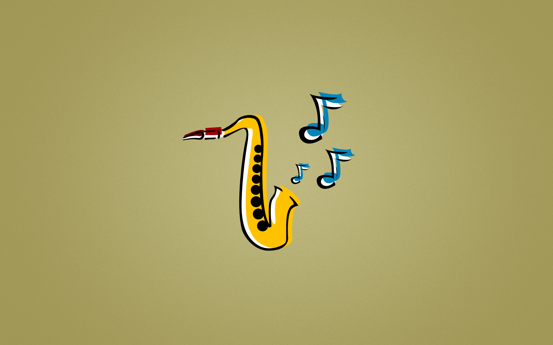 Jazz Music Yellow Blue Saxophone Wallpaper