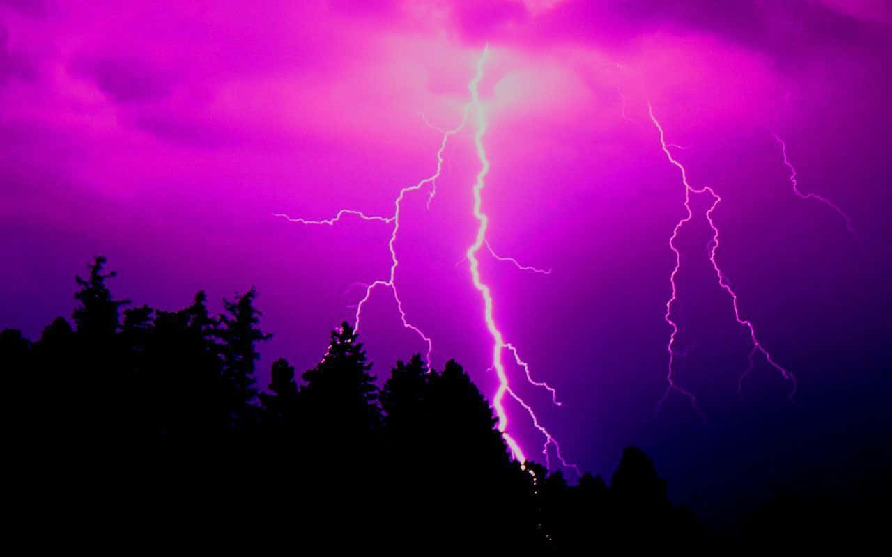 Purple Lightning Background Wallpaper