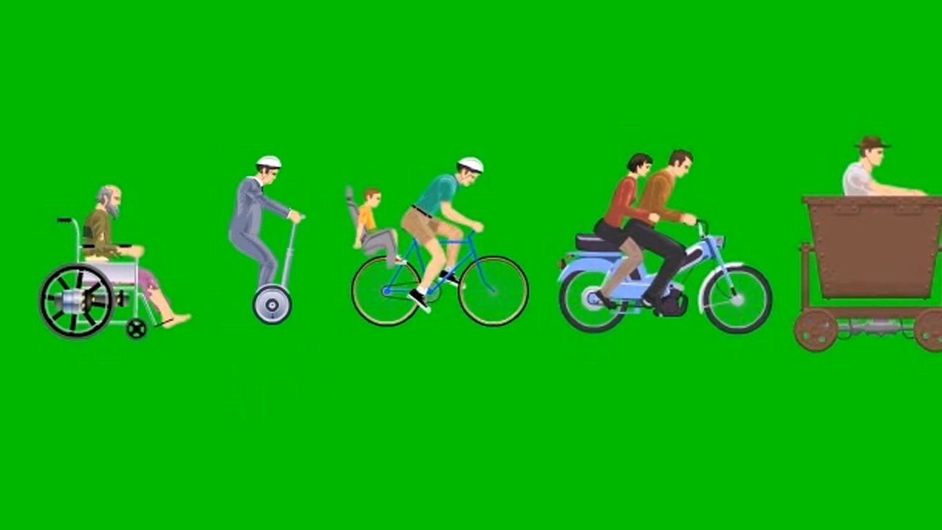 Happy Wheels All Characters On Green Screen Background
