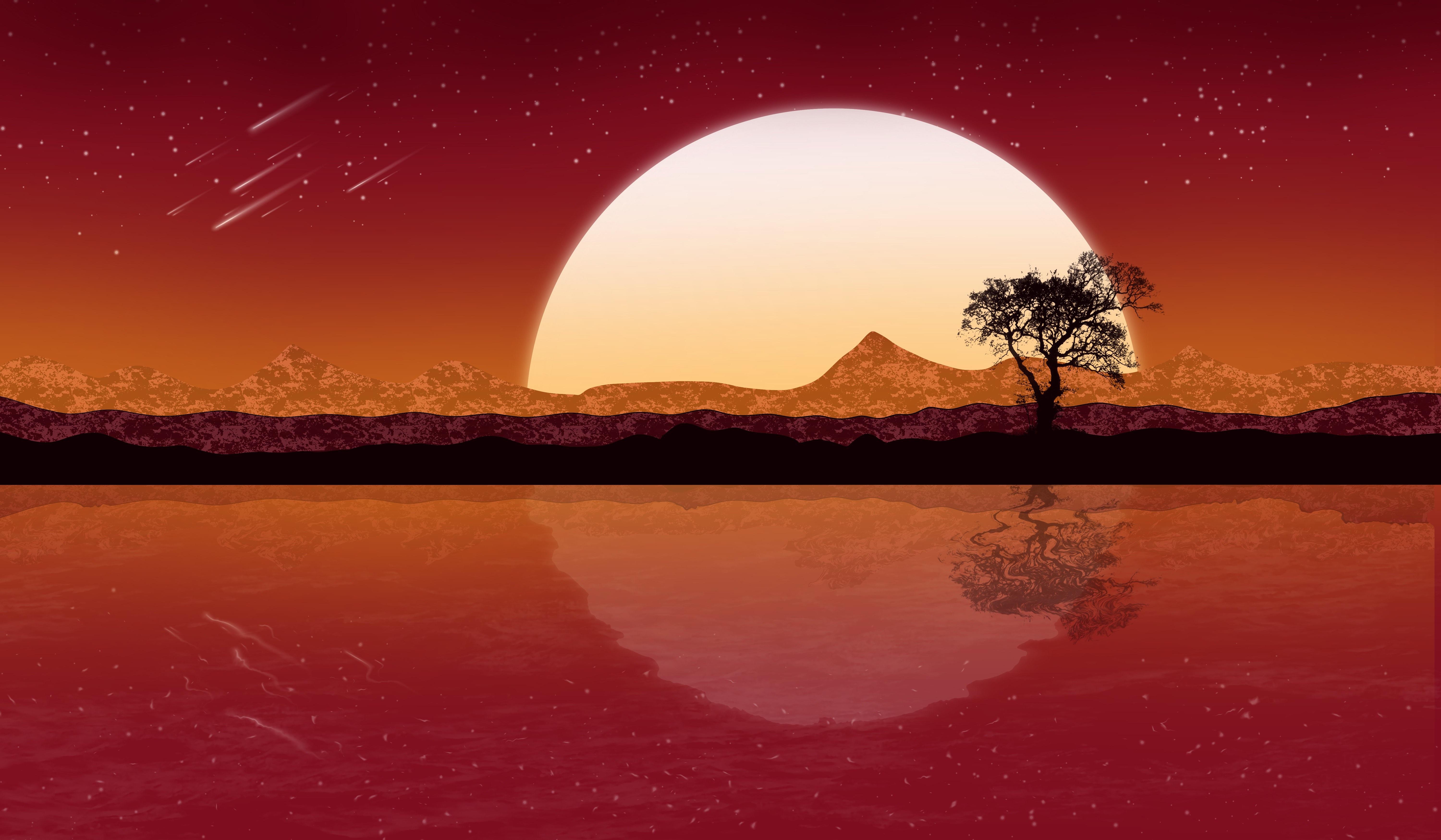 Artistic Sunset 4k Ultra HD Wallpaper