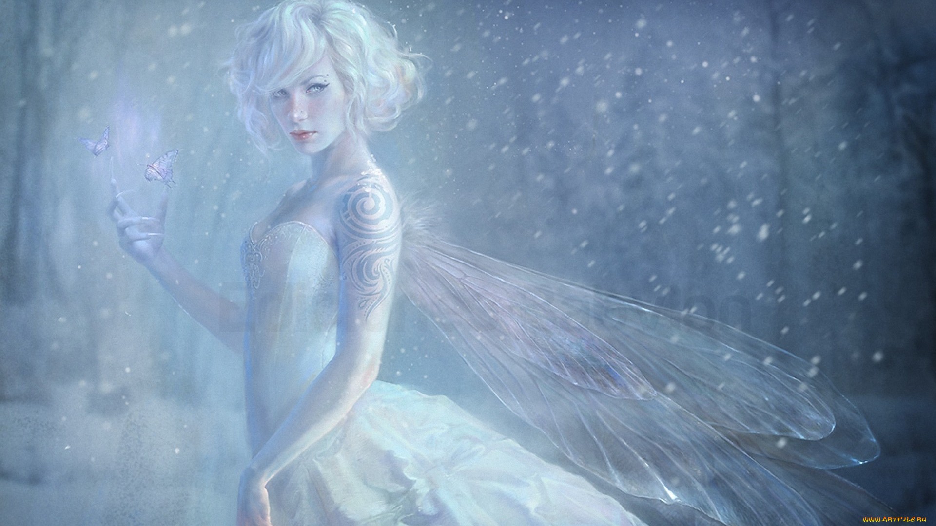 Snow Fairy Puter Wallpaper Desktop Background Id