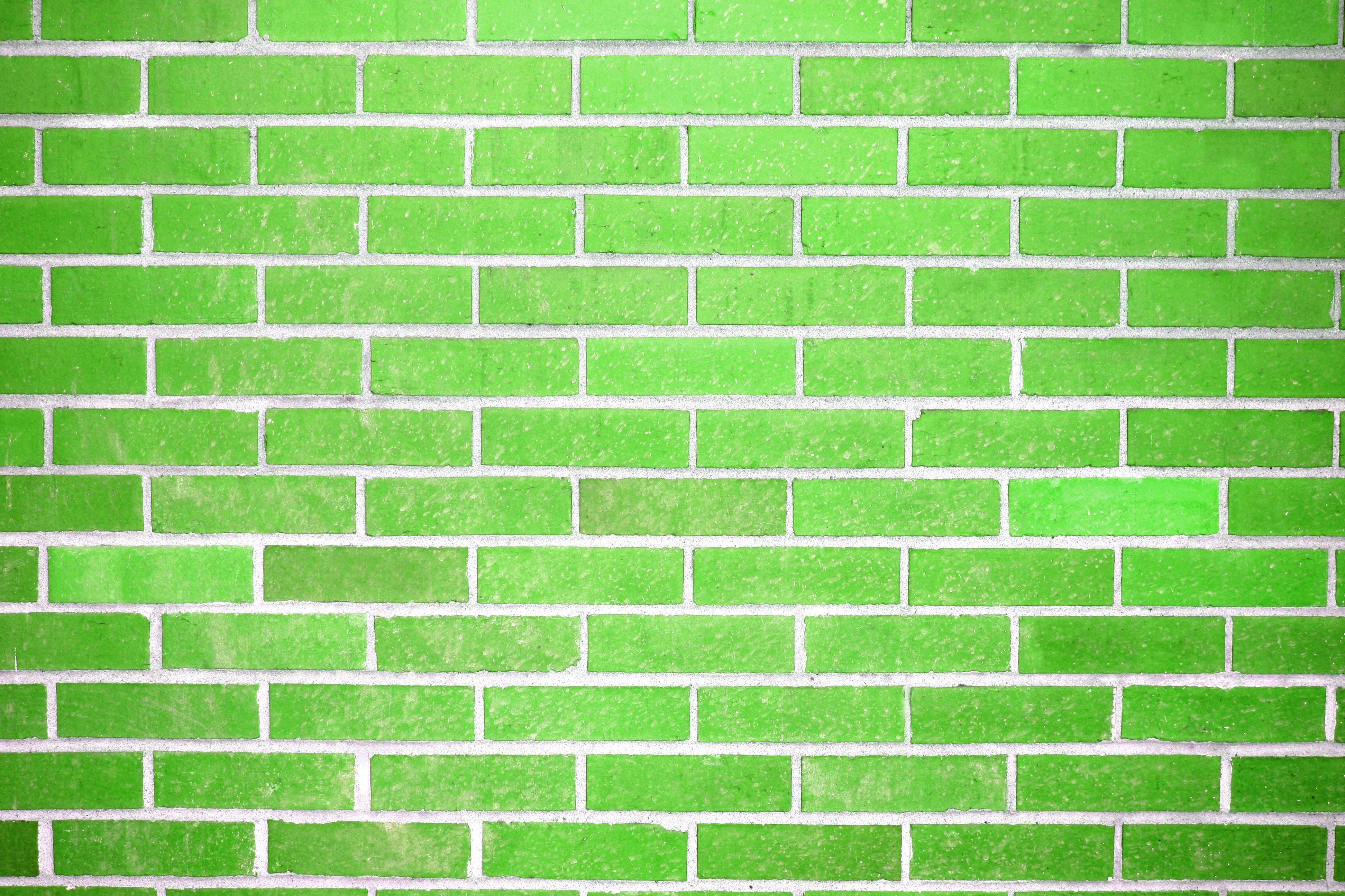 Lime Green Brick Wall Texture Picture Free Photograph Photos