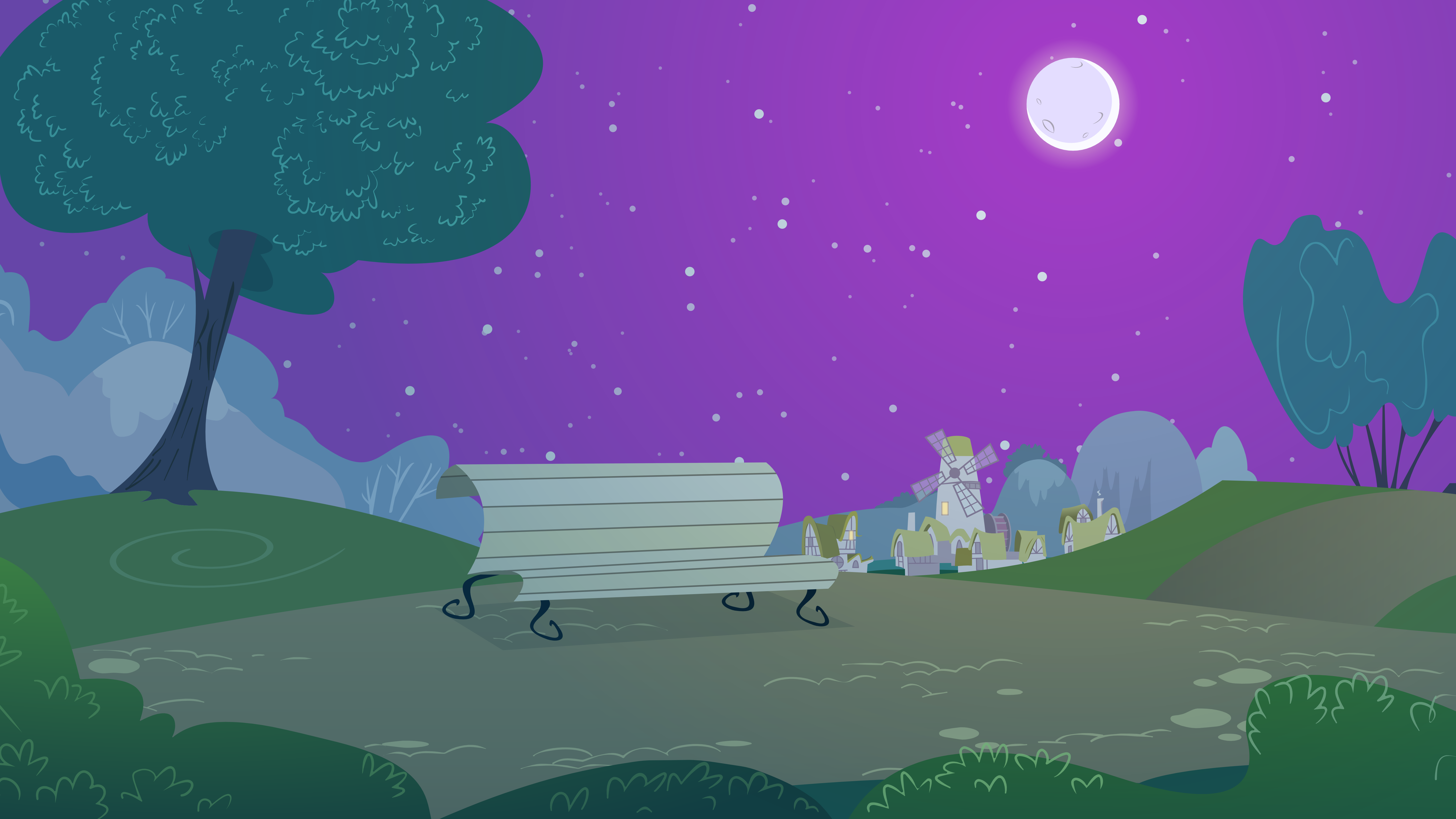 Park Background Nighttime Version By Mandydax