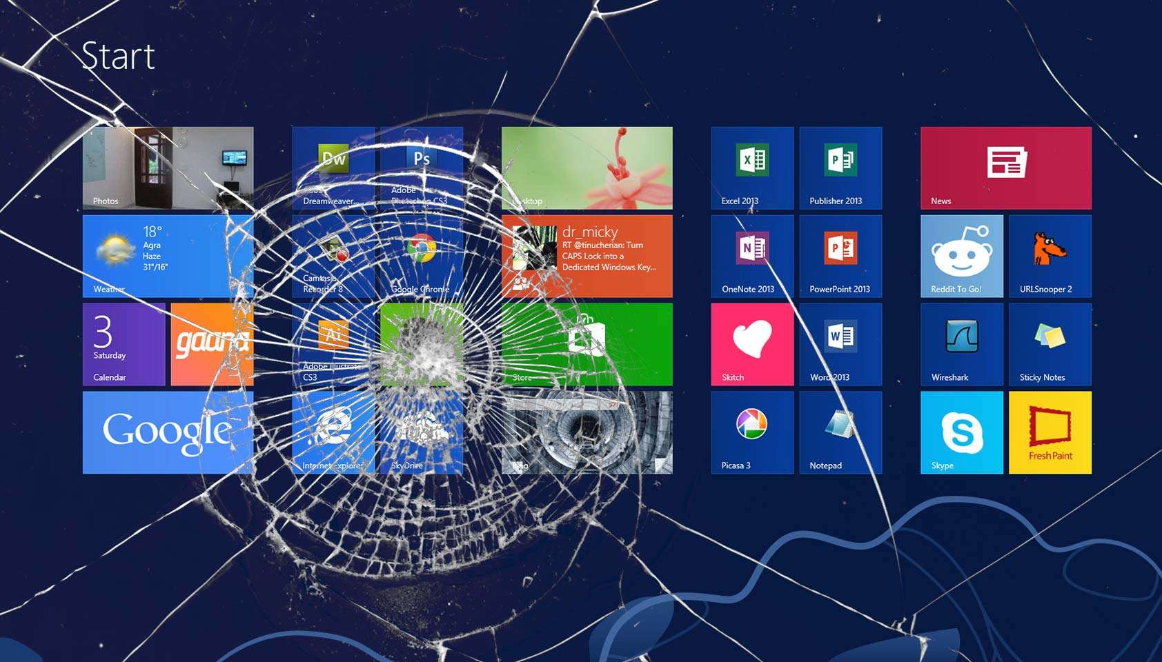 Of Windows With This Cracked Screen Wallpaper What S On My Pc