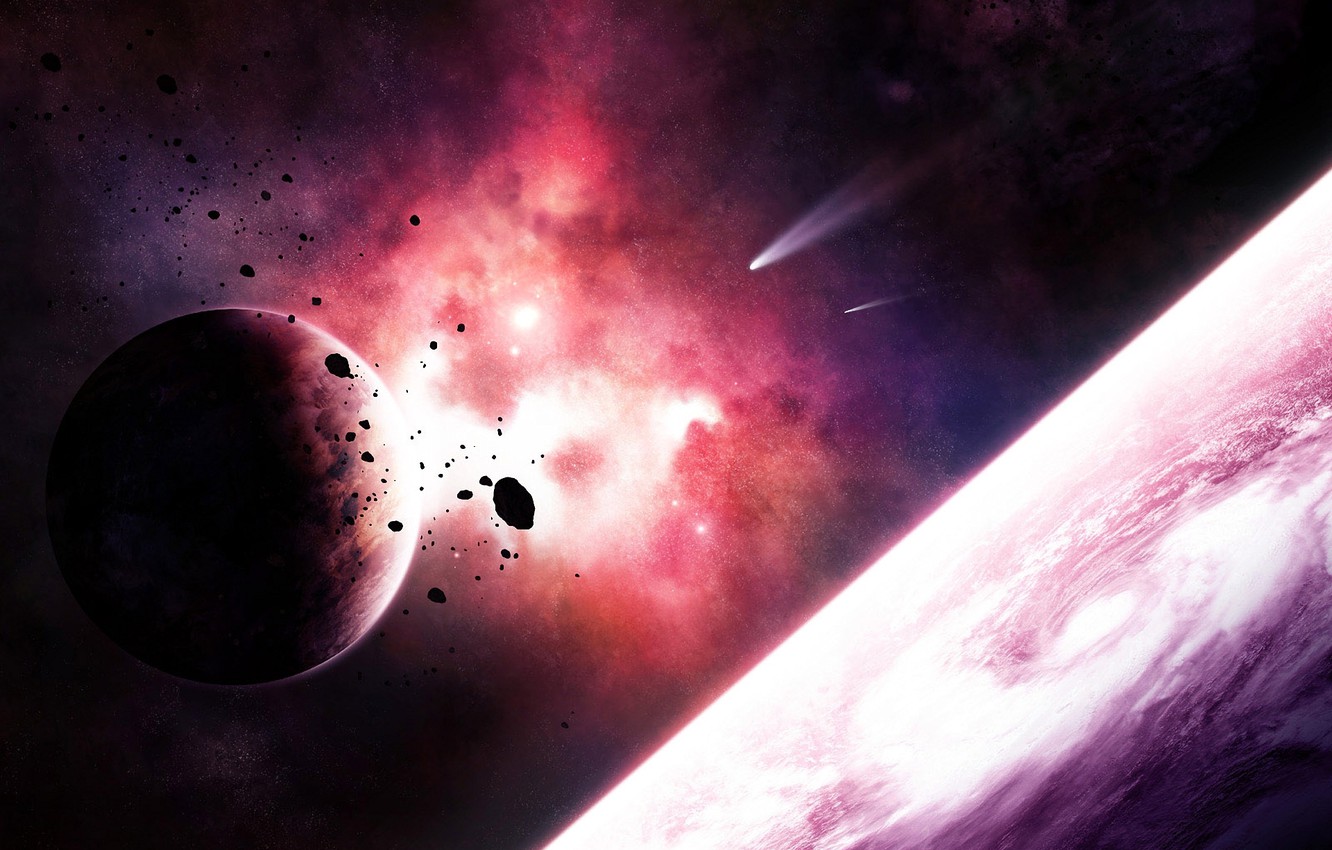 Wallpaper Space Nebula Pla Satellite Asteroids Et