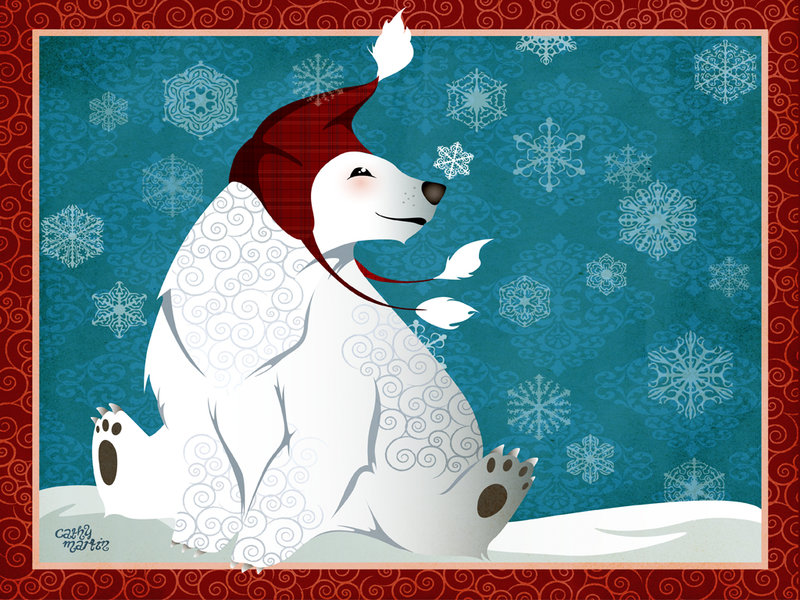 Christmas Polar Bear Wallpaper Winter Wonderland