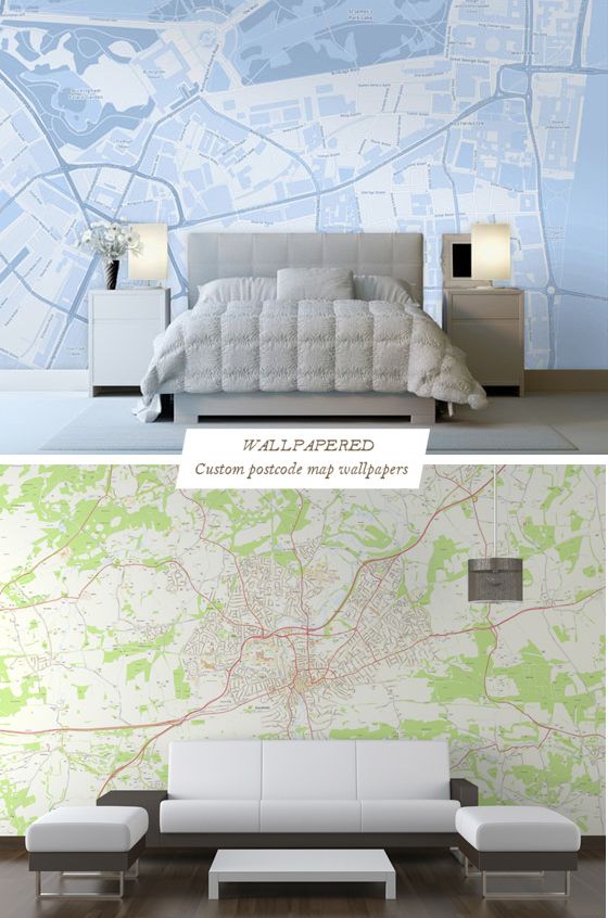 Custom Map Wallpaper By Zip Code For The Home