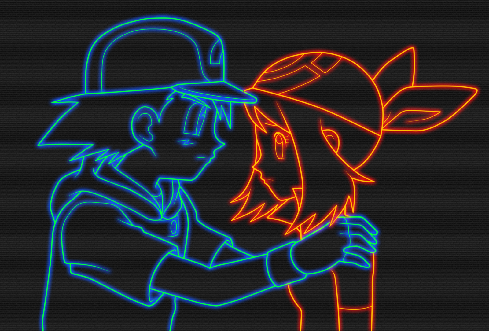 Ash And May Neon Glow Pokemon By Gt4tube
