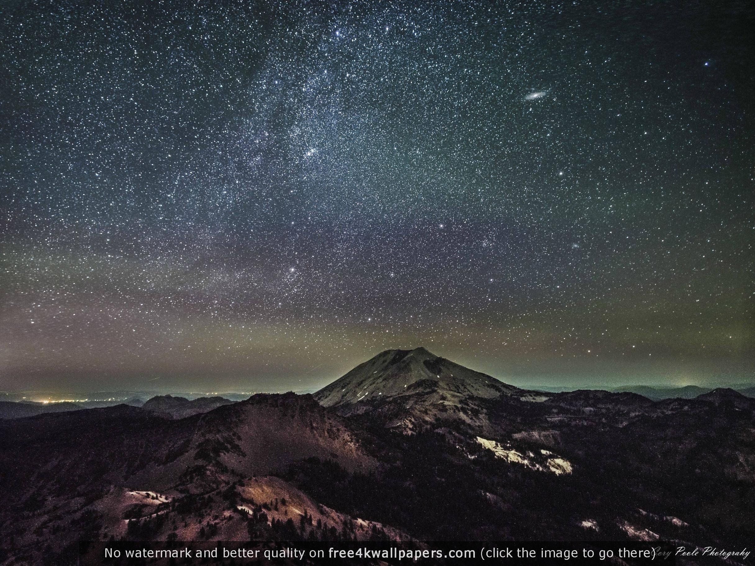 The Milky Way Rising Over Lassen Peak In Northern California Wallpaper