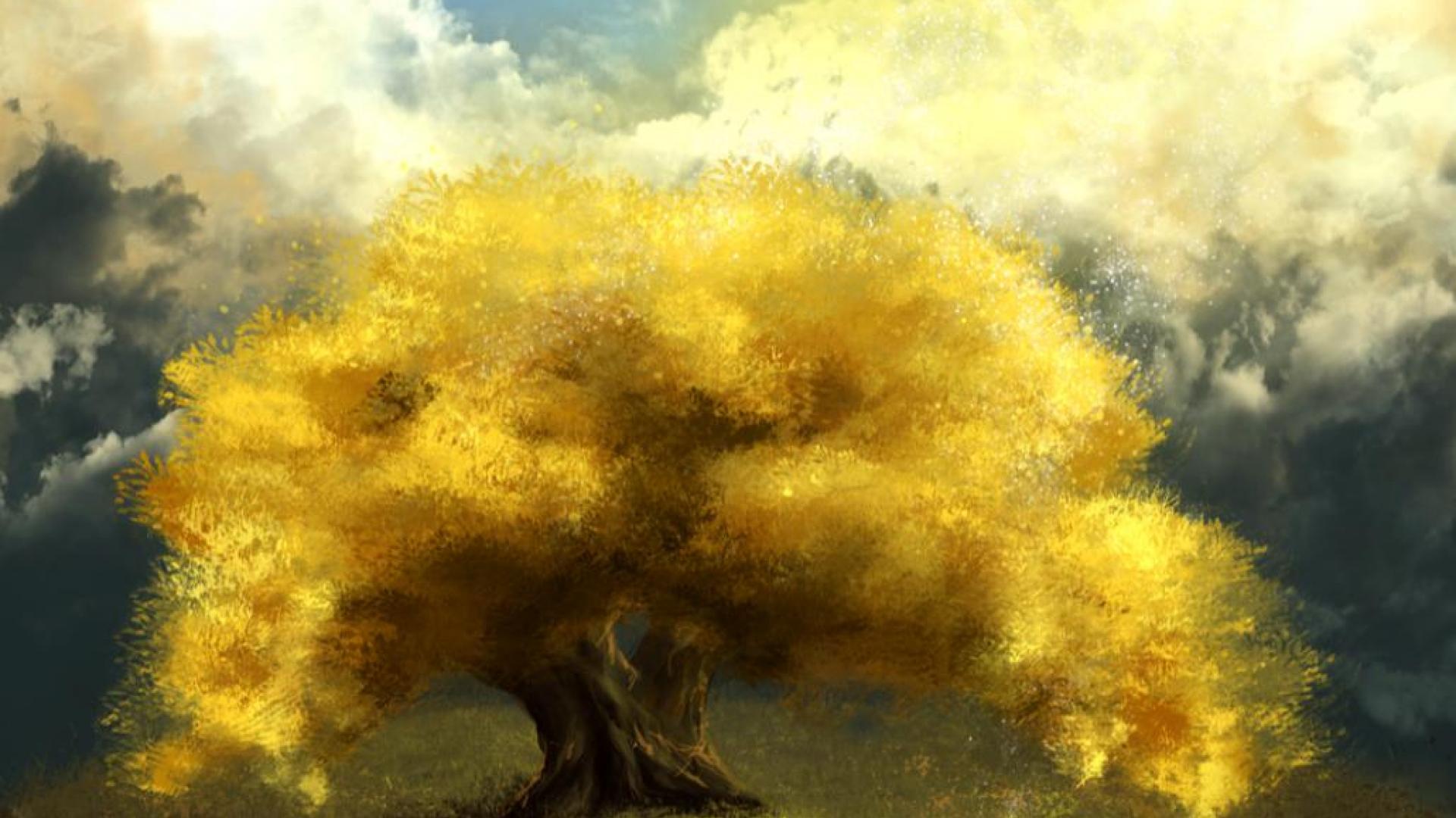 Golden Tree Wallpaper HD