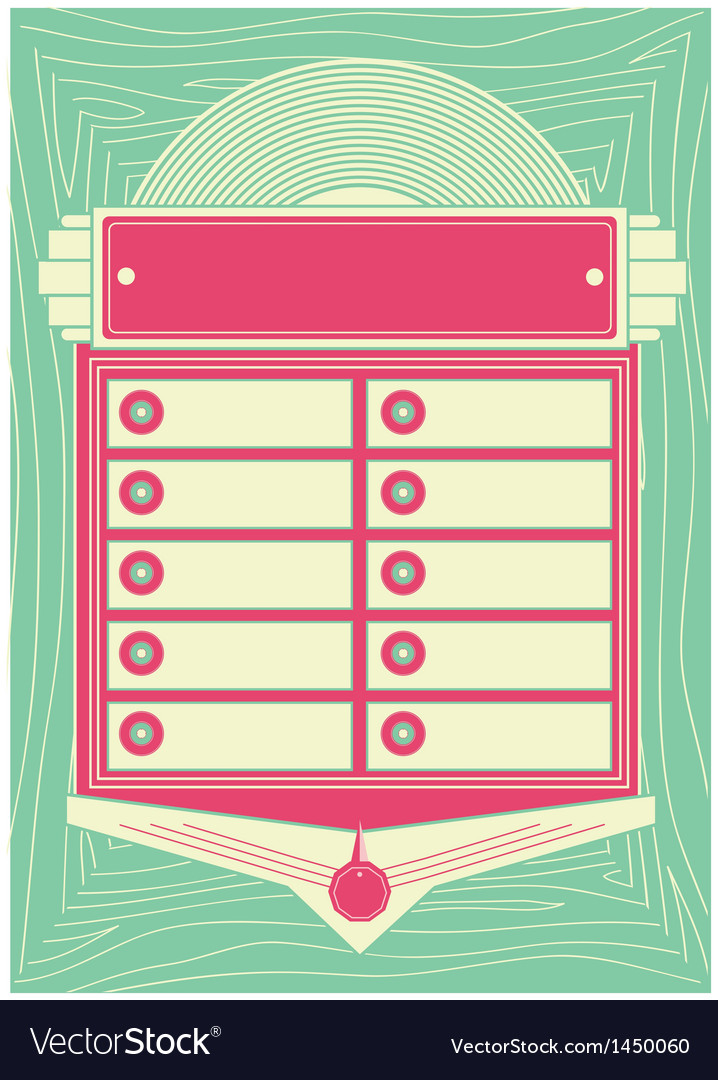 1950s Style Jukebox Background And Frame Vector Image