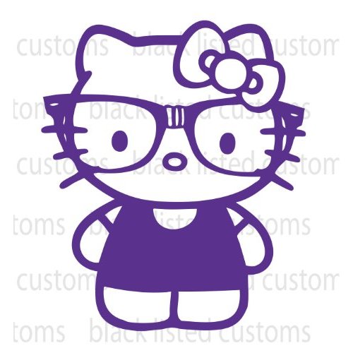 Amazon Hello Kitty Nerd Purple Glasses Pink Vinyl Decal Sticker