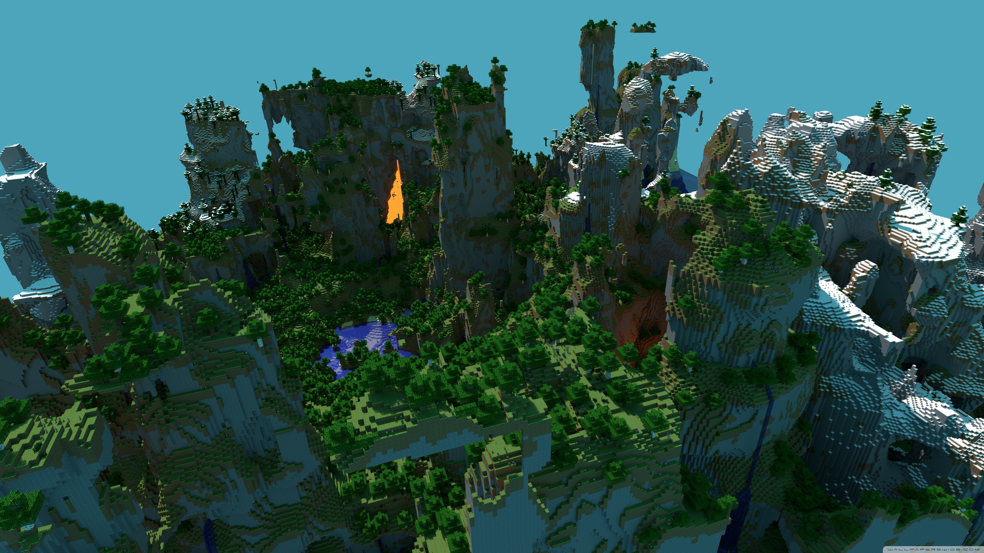 Minecraft Landscape 4k HD Desktop Wallpaper For Wide Ultra