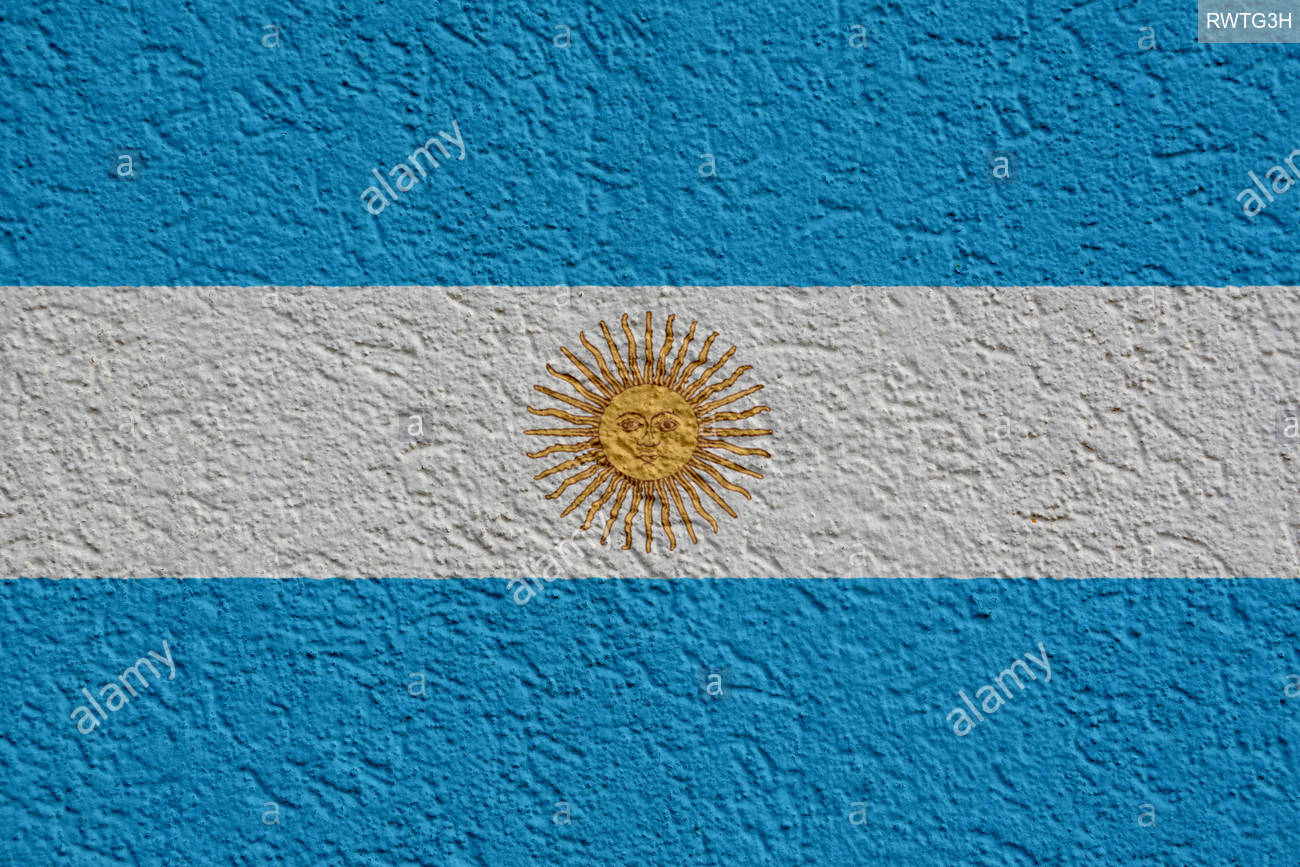 Argentina Politics Or Business Concept Argentine Flag Wall With