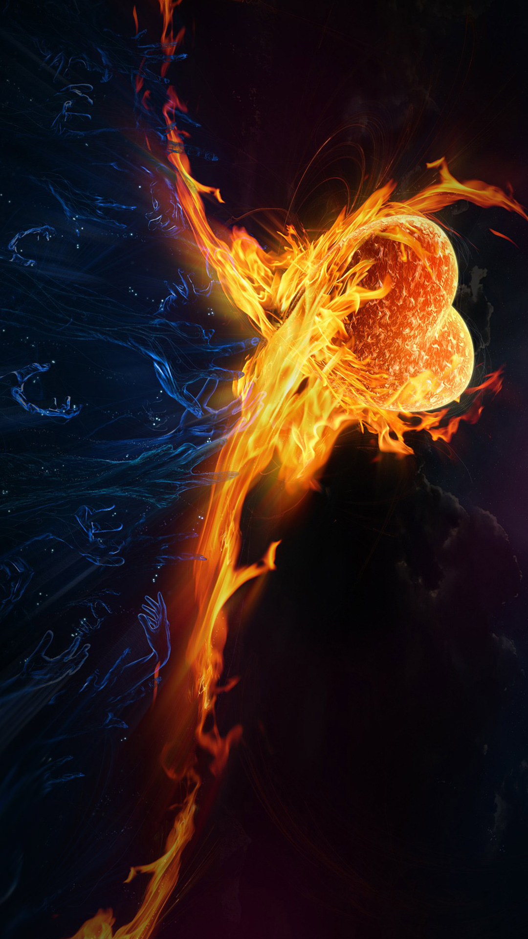 Fire Heart Abstract Full HD Smartphone Wallpaper Gallery