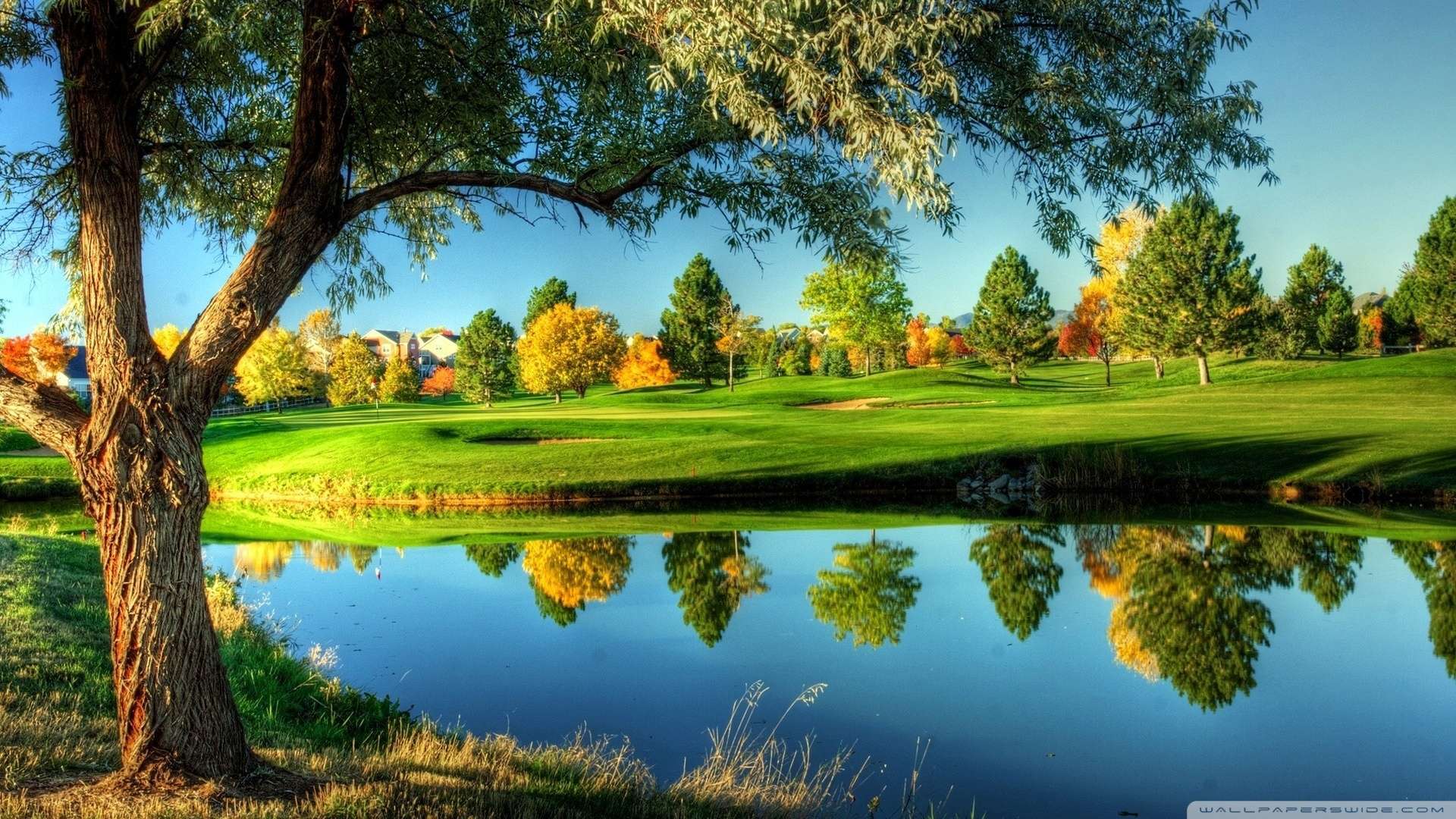 Wallpaper Golf Course Landscape 1080p HD Upload At