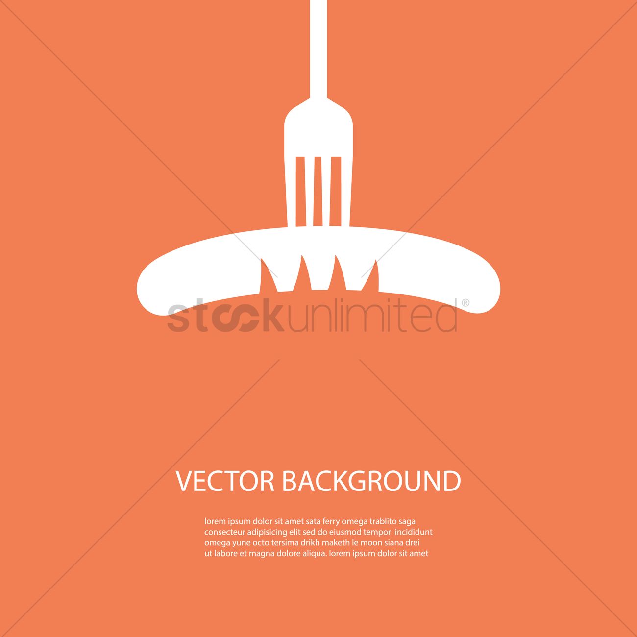 Fork With Sausage Background Design Vector Image