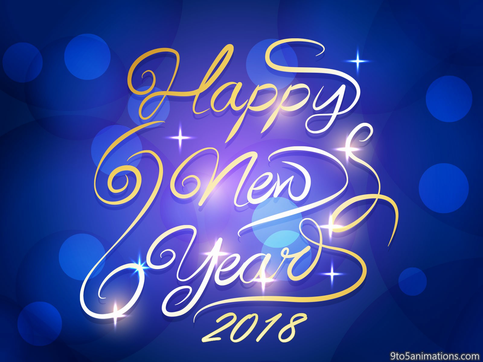 New Year Wishes Blue Graphic HD Wallpaper