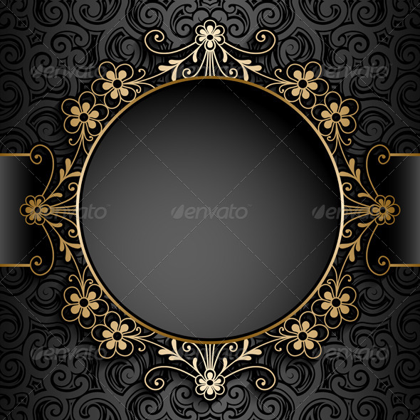 Circle Frame Over Pattern Stock Vector Decorative Background