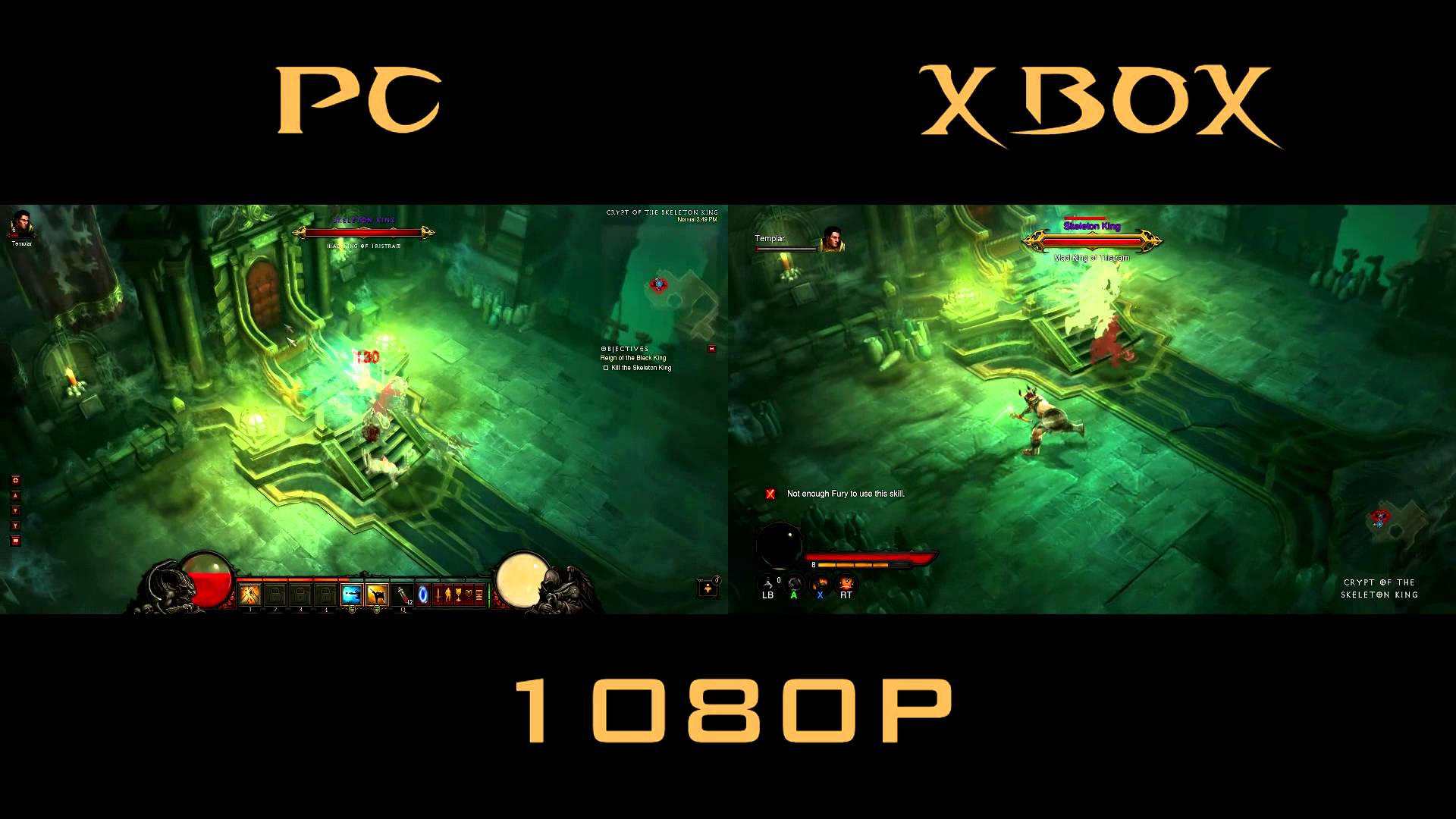 Diablo Xbox Vs Pc Skeleton King Parison Side By