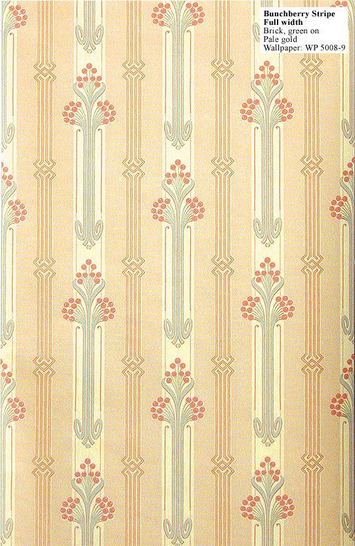 Craftsman Reproduction Wallpaper Bunchberry Stripe Suitable For